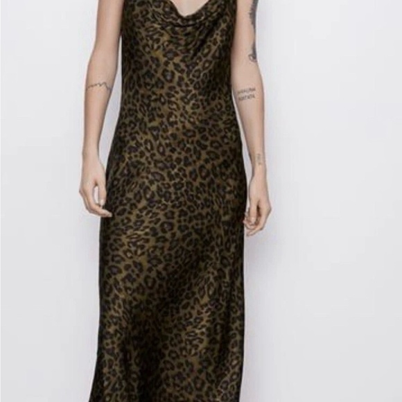 Zara Dresses & Skirts - Zara Animal Print Maxi Dress - Black and Brown